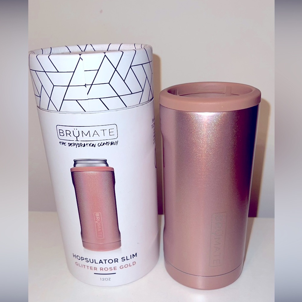 Glitter rose gold hospsulator slim brumate